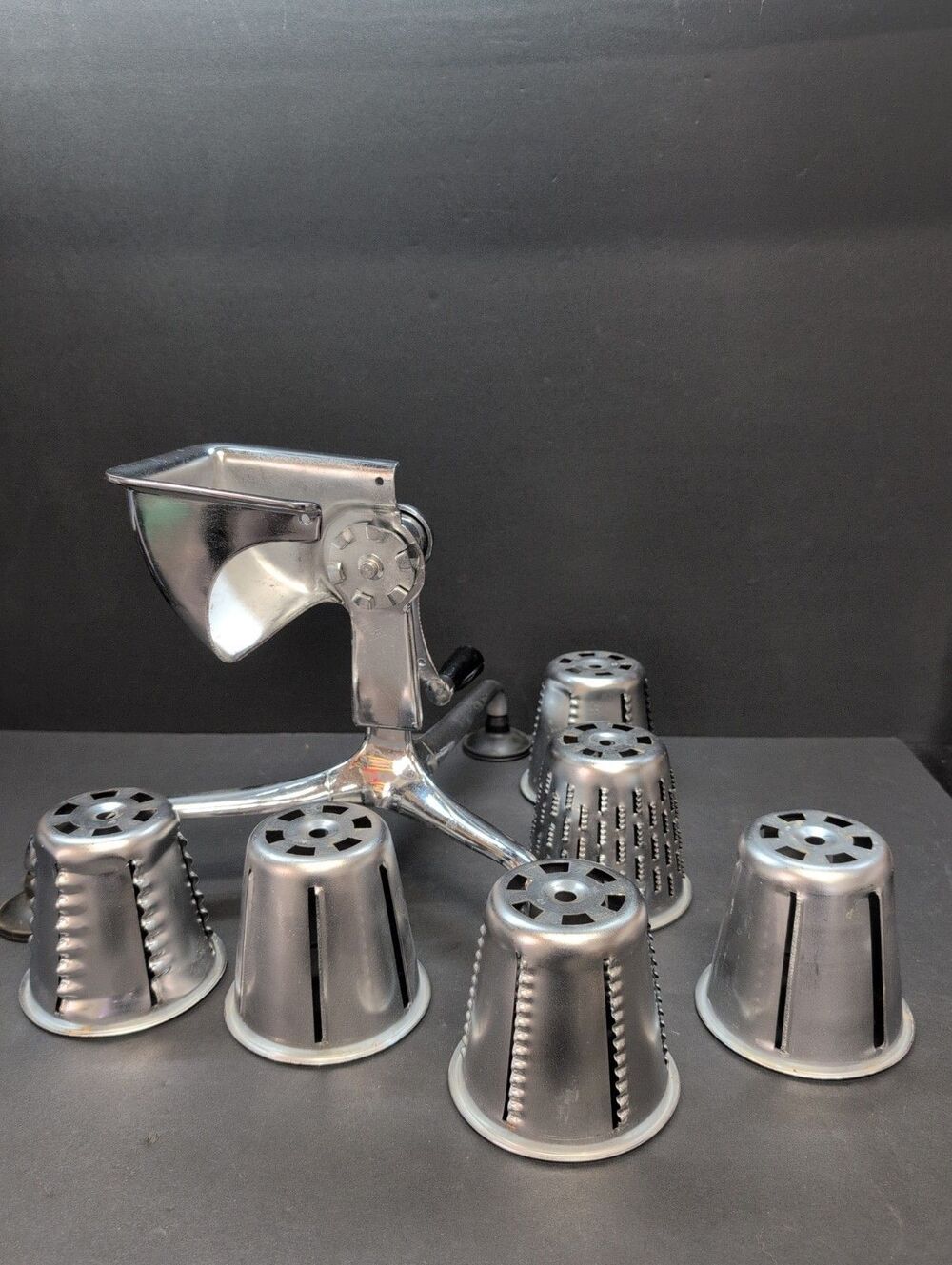 Saladmaster Vintage Five Star Food Processor Chopper Shredder Slicer 6 Cones